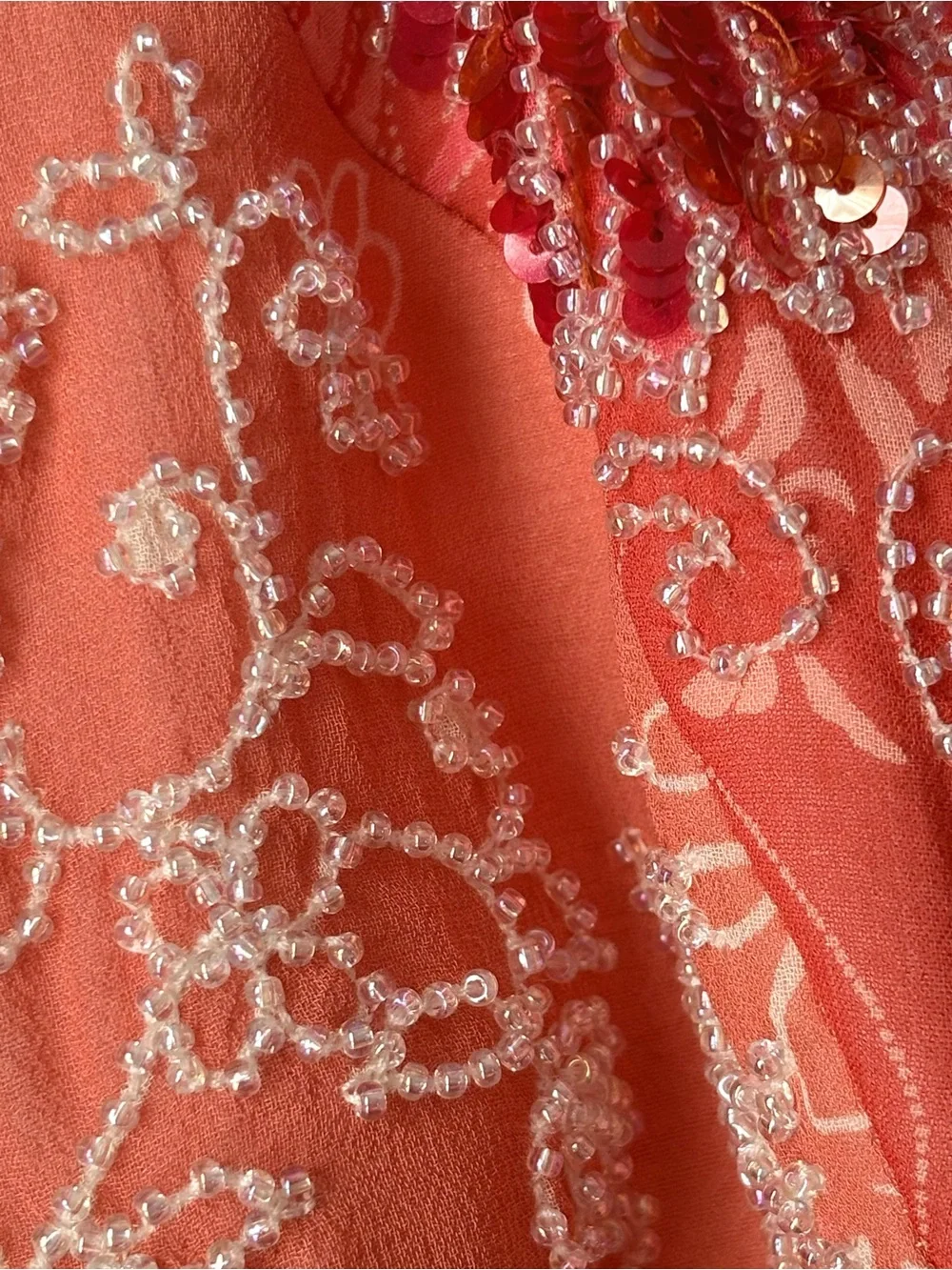 Nicole Miller Collection Vintage Silk Beaded Floral Slip Dress, Size 8 - Picture 5 of 5